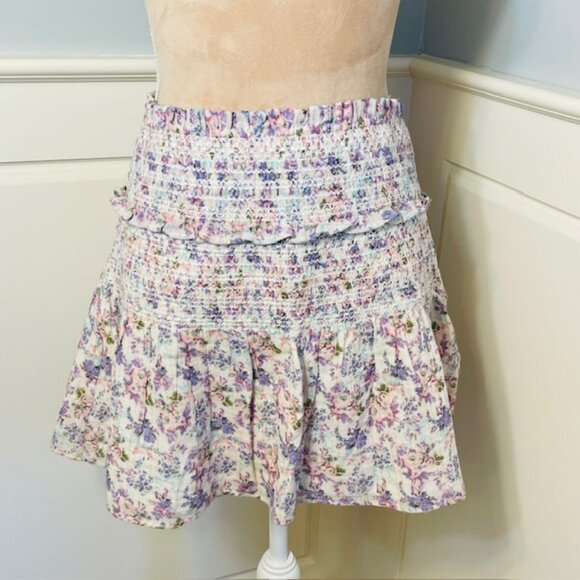 Loveshackfancy Saba Cropped Shirred Floral-Print Voile Top and Camilla Skirt M/L - Picture 7 of 13